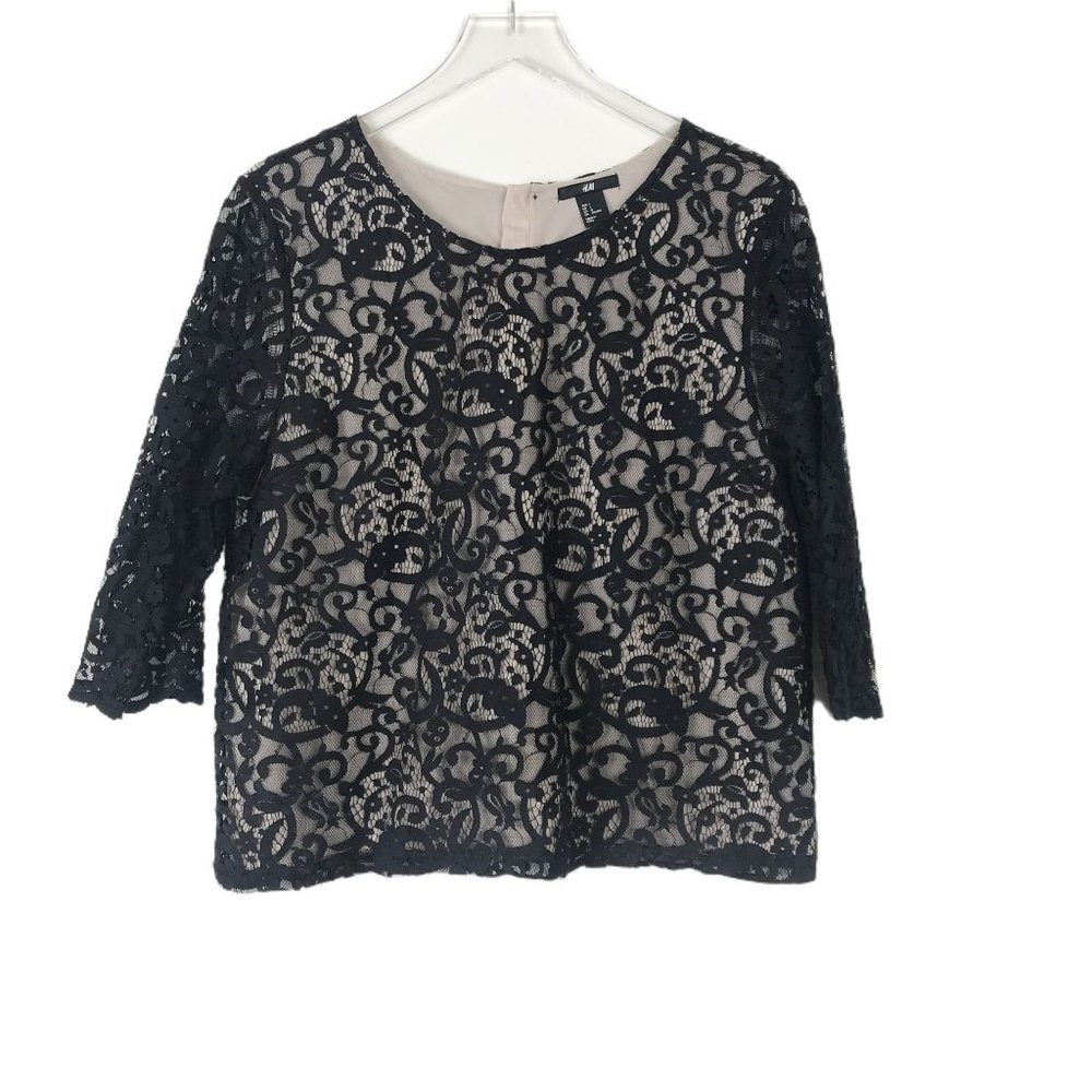 H&M Black Lace Top Size L